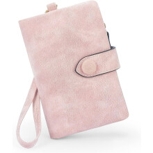 RFID Blocking Wallets for Women, Large Capacity Soft Leather Womens Small Wallet with Wrist Strap