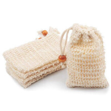 Soap Bags for Shower 60 Pack Natural Ramie Soap Saver Pouch Homemade Soap Mesh Bag with Drawstring