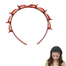 Butterfly Clip Headband for Women, Multi-Layer Hollow Braided Hairband with Teeth, Compatible with All Hair Types