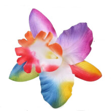 Presilha de cabelo em tecido macio e respirável com formato de orquídea, leve e ideal para mulheres, meninas e meninos.