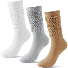 Slouch Socks Women Winter Knee High Scrunch Socks Women,Long Slouchy Scrunchie Boot Socks for Women Girls Size 5-11