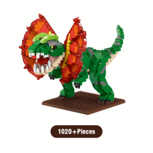 Dinosaurbyggeklossesett for voksne og barn 14+, 1020+ deler, mikroklosser dinosaurmodellsett med utstillingsbase – kompatibel med LEGO
