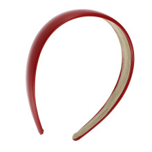 Red Headbands PU Leather Head Bands for Women's Hair Solid Colors Hair Band