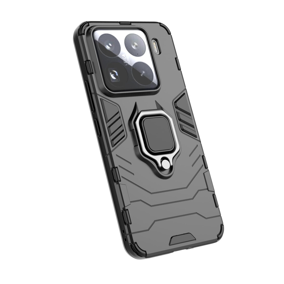 Case With 360 Rotating Magnetic Ring Stand, Shockproof Duallayer Protective Cover For Xiaomi 14T Black 9092120208108