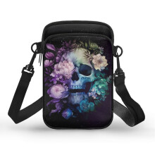 Blommig Dödskalle Justerbar Rem Axelrem Små Axelremsväskor Polyester för Unisex