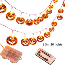 Kurpitsavalosarja, 6,6 jalkaa / 20 LEDiä, kaukosäädin, vedenpitävä, halloween-juhlakoriste – yhteensopiva sisä- ja ulkokäyttöön