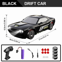 RC Drift Car 1:20 Scale 2.4GHz 4WD with LED Lights and