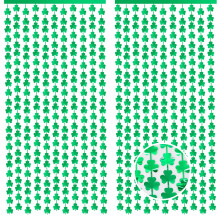 Grüne Kleeblatt-Fransenvorhänge, Dekoration für die St. Patrick's Day Party, Lametta-Hintergrund & Luftschlangen – Passend für Heim- und