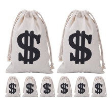 Reusable Party Favor Bags 8Pcs Beige Cloth Pirate Party present Bags for All Occasions