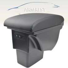 Armsteun voor Kia Soul 2010-2013, middenconsole met USB-opbergvak en USB-interieur.