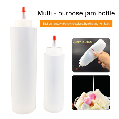 16oz Clear Squeezes Condiment Bottles Sauces Ketchup Syrup Storage Container