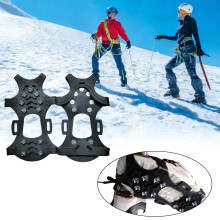 Crampones antideslizantes de 11 dientes para botas, ideales para senderismo, escalada y montañismo. Tacos de tracción duraderos para nieve, hielo y