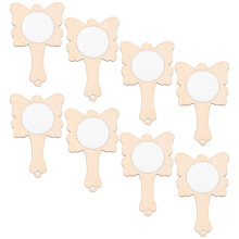 Unbranded Handheld LED Makeup Mirror with Handle 8 pcs