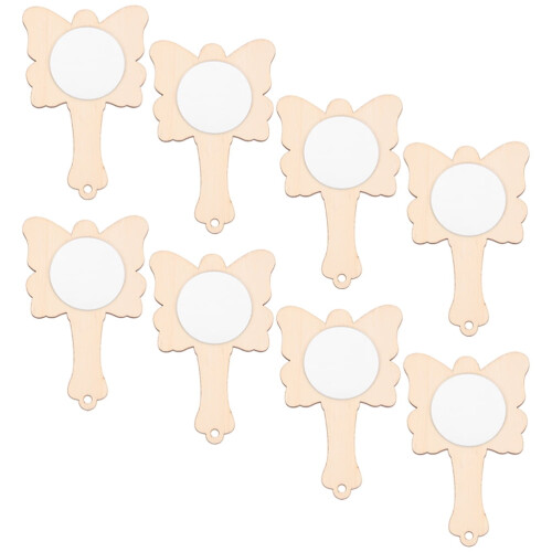 Unbranded Handheld LED Makeup Mirror with Handle 8 pcs