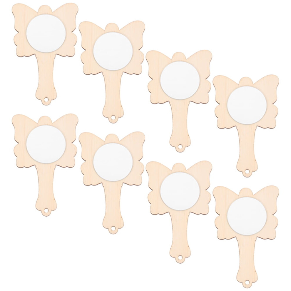 unbranded 8 Pcs Hand Mirrors with Handle Small Handheld LED Makeup Child