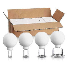 (White) Glass Facial Cupping Therapy Set for Vacuum Suction Massage