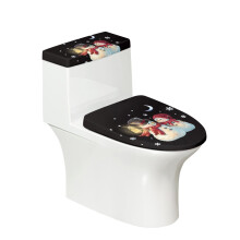 Stylish Toilet Seat Cover Replacement Elastic Bottom Adjustable for Bathroom Supplies (Snowman)