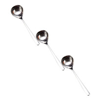 3 PCS 8" Stainless Steel Deep Round Soup Spoons, Thick & Durable, Compatible with All Kitchen Uses