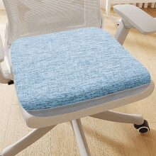 Antislip zitkussen van linnen, 34 cm, lichtgrijs en hemelsblauw, met schuimvulling, voor kantoor/eetkamer/auto/keuken – compatibel met standaard