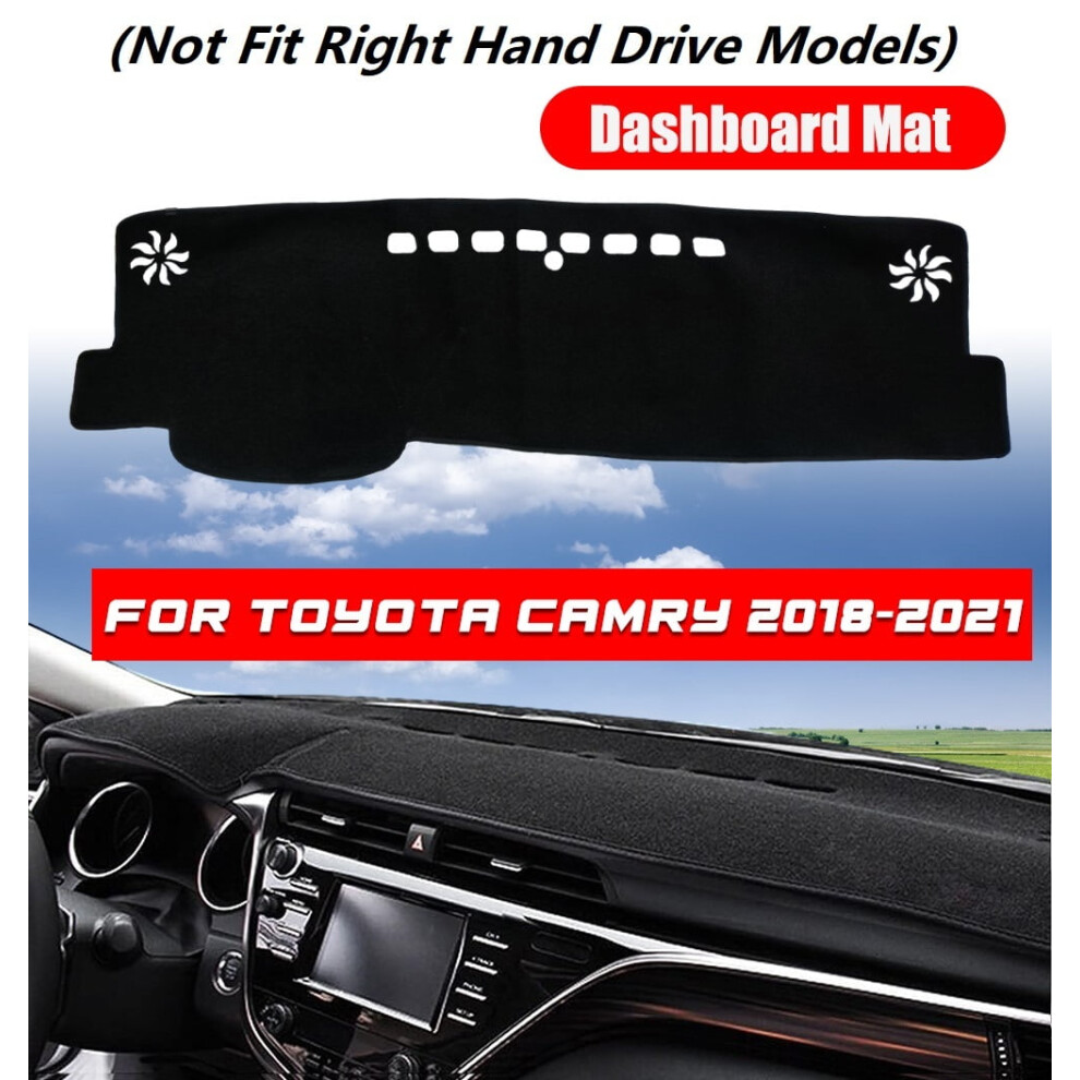 Custom Car Dashboard Cover Mat For Toyota Camry 2018Â2021, Sun Shade Dash Pad, Lhd Only, Black 9028731991207