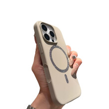 Gray Candy Color Glitter Shockproof Slim Soft Touch Protective Cover Case for MagSafe Compatible iPhone 15 Pro
