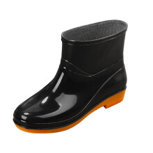 Kurze gelbe Damen-Regenstiefel, bequeme, mattierte Knöchel-Regenschuhe, geeignet für den Außenbereich
