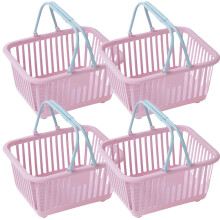 plastic bin 4pcs Mini Shopping Basket Set for Kids - Pink,6.3"X5.12"X3.15"