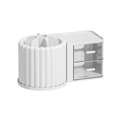 Stylish Makeup Organizer With Drawer In Elegant Design For Desktop Storage
