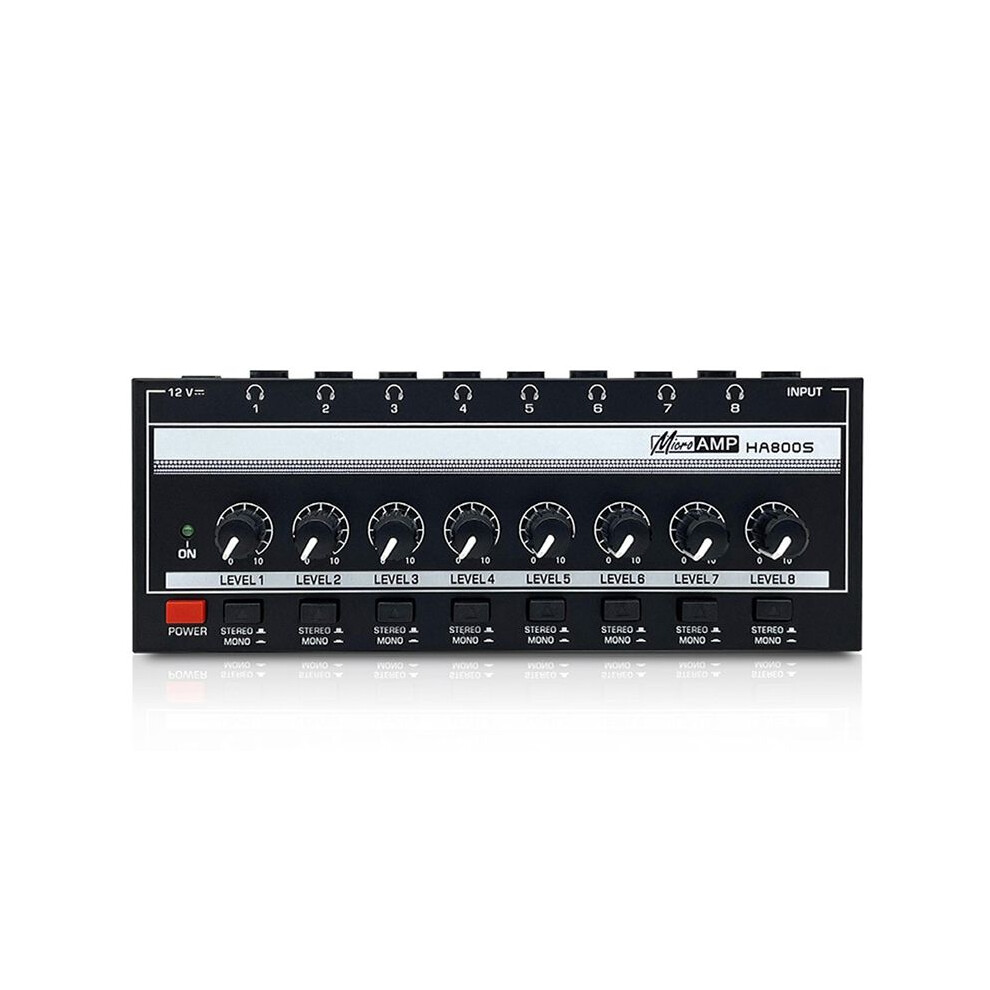 8-Channel Monitor Stereo/Mono Headphone Amplifier Ultra-Low Noise Mixer Headphone Amplifier Signal Distributor 6034173422028