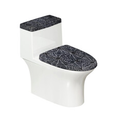 Juego de fundas para tapa de inodoro con diseño de telaraña y juego de 2 fundas para tapa de inodoro y tapa de tanque de inodoro con borde