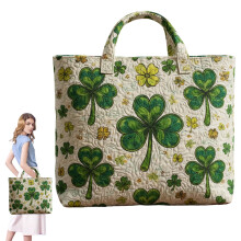 Virenlux Vintage Quilted Tote Bag for Women – Retro Floral, Lightweight Cotton, Top Handle Shoulder Satchel, Beach/Work/Lunch – Compatible with