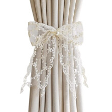 Creative Lace Bow Curtain Tie,no Punching, Adjustable Curtain Holder Curtain C4