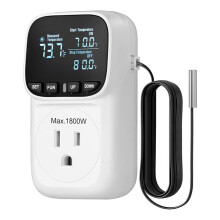 Digital Temperaturregulator, 15A/1800W Termostatuttagskontakt,-40-210, Cyklisk Timing/Nedräkning, för Inkubator US-Kontakt
