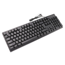 KINCJON Keyboard Colorful Light Stable 104keys Suspended Keycap Wired Mechanical Gaming Keyboard-YM