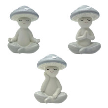 Funny Miniature Meditations Mushroom Figure- mushroom three p