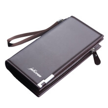 Long Wallets for Men Large Capacity RFID Blocking Bifold Wallet with Zipper and Wristlet