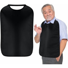 Washable with Waterproof Adult Bibs, Extra Long Clothing Protector, Senior Men and Women Bibs for Eating
