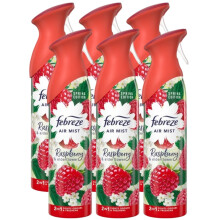 6 X 185 ml Febreze Air Mist Air Freshener Spray - Raspberry & Elderflower