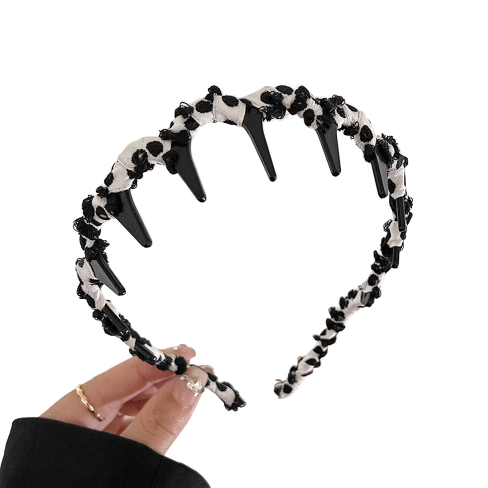 Unisex Xinwanna Women Headband Ribbon Decor Anti-Slip Teeth Headband Lightweight Versatile Hair Hoop Hair Accessories (Type A)
