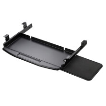 Under Desk Keyboard Tray with 360 Rotating Mouse Platform, Height Adjustable Ergonomic Drawer, Black