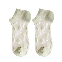 Xinwanna 1 Pair Invisible Socks – Elastic, Breathable, Transparent Polyester Socks for Women (Green), Compatible with All Shoes