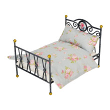 1/6 Dollhouse IY Scene Accessories Mini Bed for Bedroom Room D