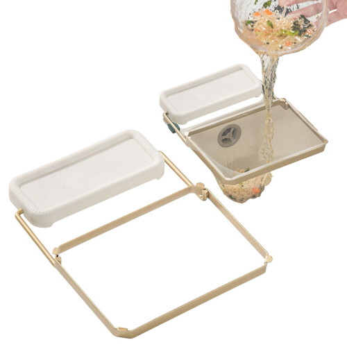 Meshmate Waste Rack,Rotatable Kitchen Strainer with 100Pcs Filter Mesh Bags,Suction Cup Strainer & Kitchen Filter Rack,Includes 50 Bags,White