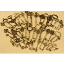 17Pcs Different Sizes Bronze Vintage Classic Keys Steampunk Cogs Gears Crafts Charms Pendants For Jewelry Making DIY Handmade