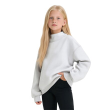 AWZXDE Varm vintergenser med hette, myk og koselig genser med høy hals, hvit for jenter, 11-13 år