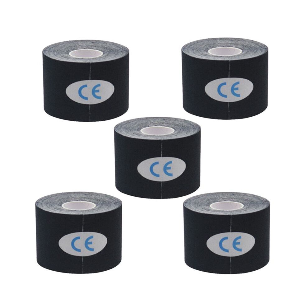 Brecantia Black Self-Adhesive Bandage, Elastic Adhesive Bandage Wrapped With Sports Tape, Suitable For Wrists, Ankles, Knees