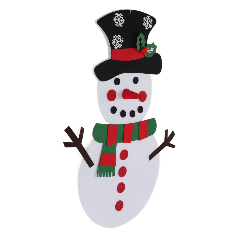 Felt Snowman Stickers for Kids Christmas Wall Decor, 98x49cm