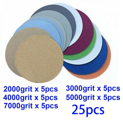Sanding Discs Round Wet/Dry 2000-7000 Grit 25 Pcs