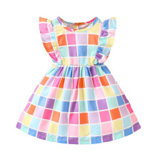 Lässiges A-Linien-Kleid mit Fliegenärmeln und Print (Kleinkindmädchen), Größe 80