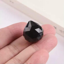 22x20mm Crystal Glass Ball Faceted Teardrop Chandeliers Prism Loose Bead Pendant-Black
